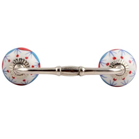 Blue Red Design Ceramic Bridge Handle